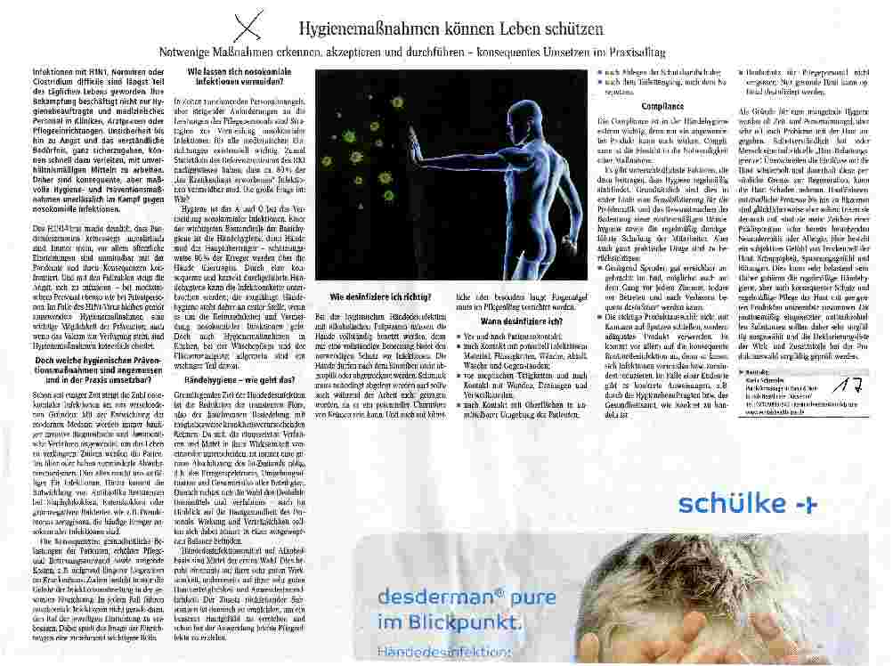 Vorschauseite 1: Hygienemaßnahmen können Leben schützen
