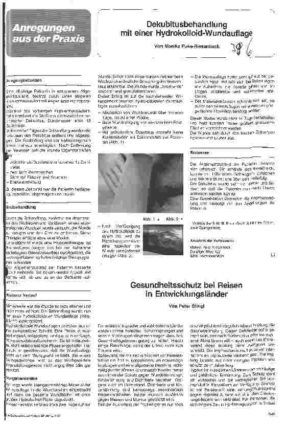 Vorschauseite 1: Dekubitusbehandlung mit einer Hydrokolloid-Wundauflage