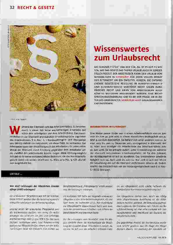 Vorschauseite 1: Wissenswertes zum Urlaubsrecht