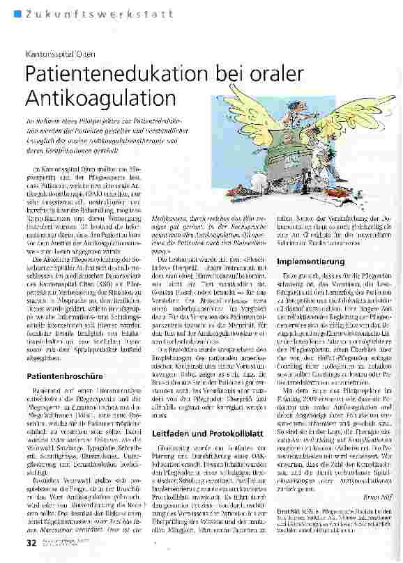 Vorschauseite 1: Patientenedukation bei oraler Antikoagulation