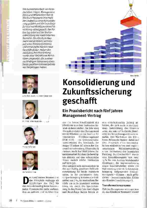 Vorschauseite 1: Konsolidierung und Zukunftssicherung geschafft