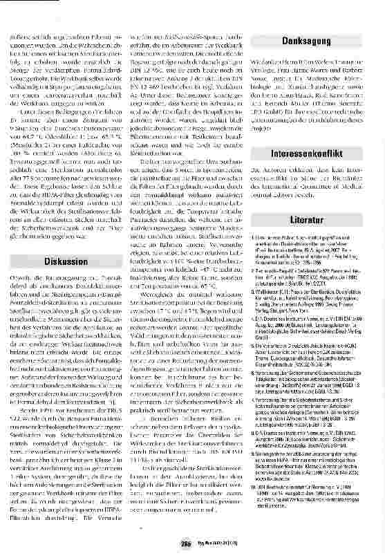 Vorschauseite 5: Sterilisation von HEPA-Filtern in Sicherheitswerkbänken der Klasse 2 mittels Formaldehydbegasung