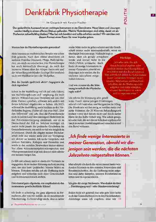 Vorschauseite 2: Denkfabrik Physiotherapie