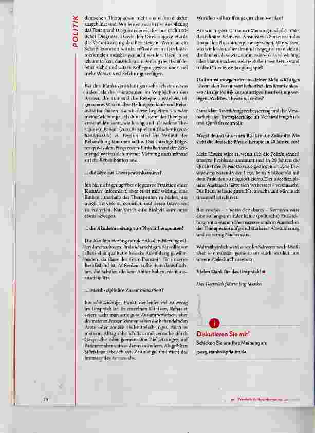 Vorschauseite 3: Denkfabrik Physiotherapie