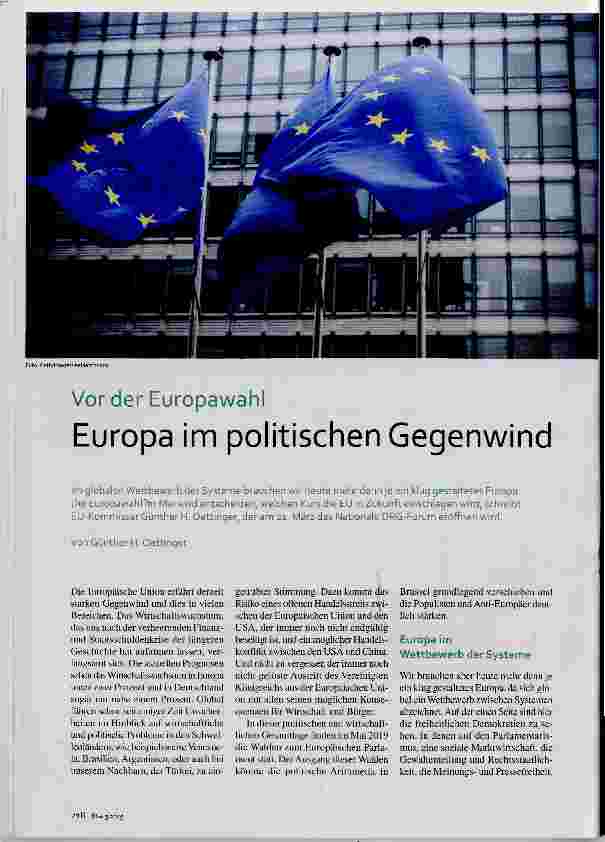 Vorschauseite 1: Europa im politischen Gegenwind