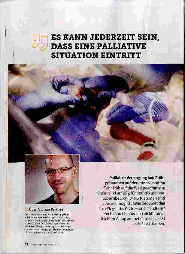 Vorschauseite 1: ES KANN JEDERZEIT SEIN, DASS EINE PALLIATIVE SITUATION EINTRITT