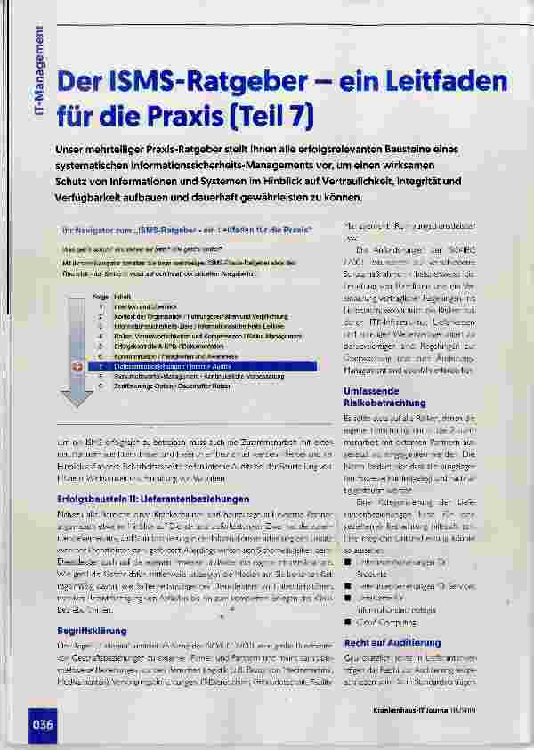 Vorschauseite 1: Der ISMS-Ratgeber ein Leitfaden für die Praxis (Teil 7)