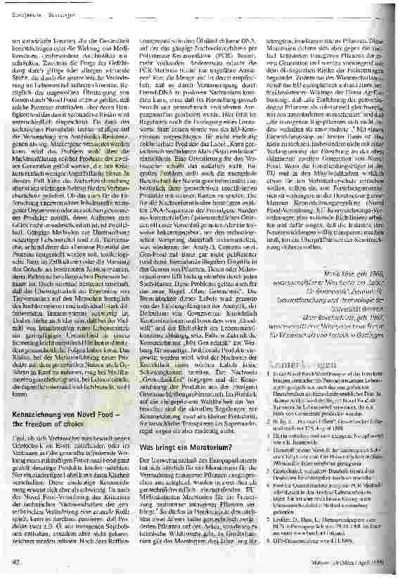 Vorschauseite 3: Gentechnik in Lebensmitteln