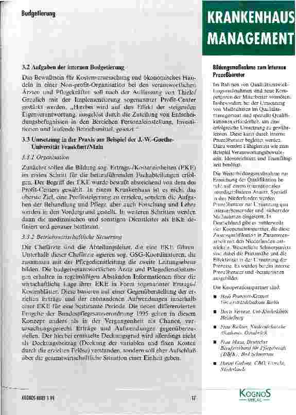 Vorschauseite 5: Budgetierungskonzepte im Krankenhaus Die drei wichtigsten Modelle zur Auswahl