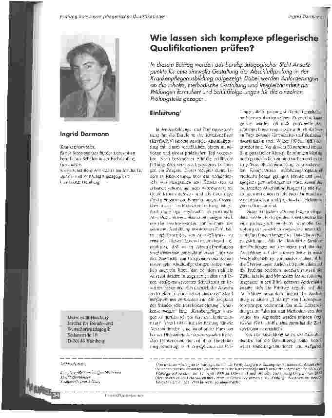 Vorschauseite 1: Wie lassen sich komplexe pflegerische Qualifikationen prüfen?
