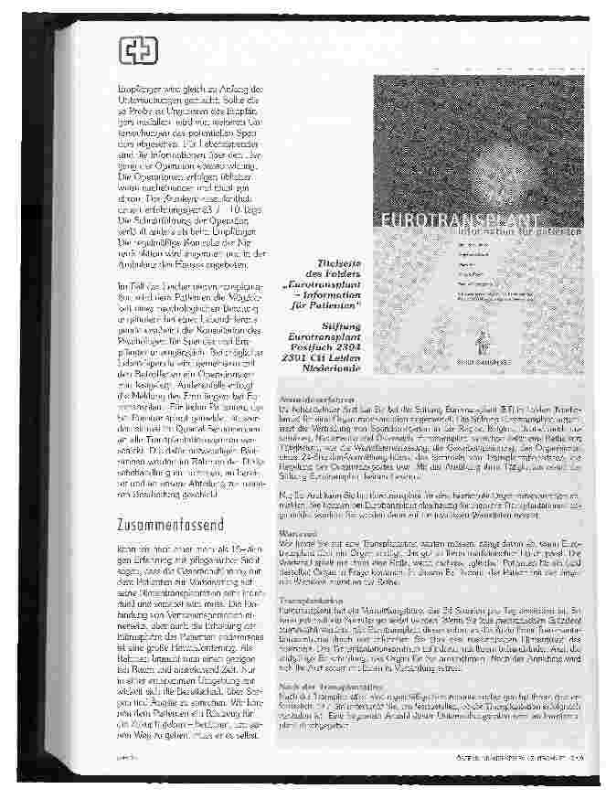 Vorschauseite 3: Vorbereitung zur Nierentransplantation