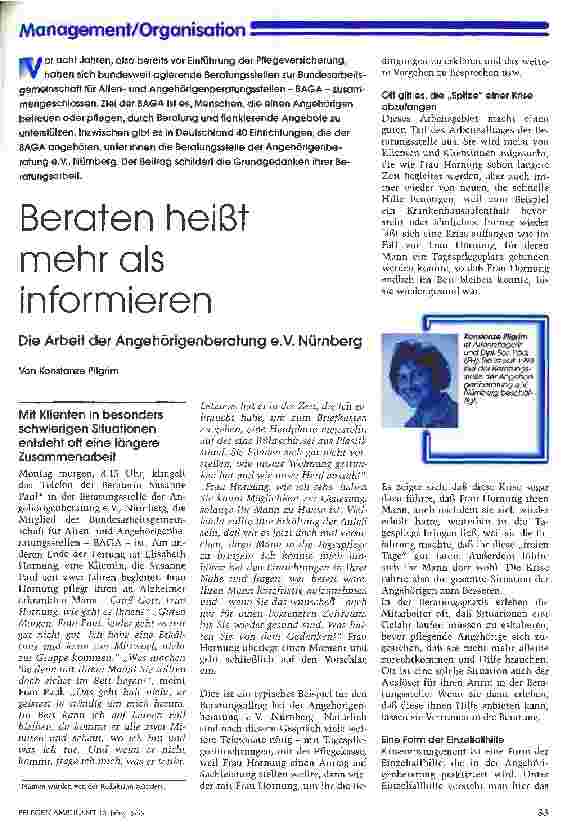 Vorschauseite 1: Beraten heißt mehr als informieren