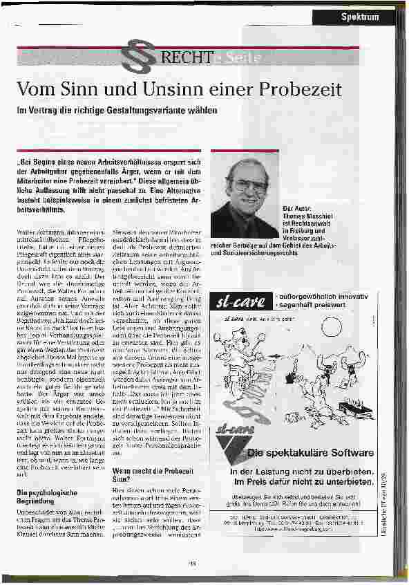 Vorschauseite 1: Vom Sinn und Unsinn einer Probezeit