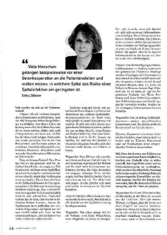 Vorschauseite 5: Umstrittene ZahlenGesprächsrunde über die Spitalqualität
