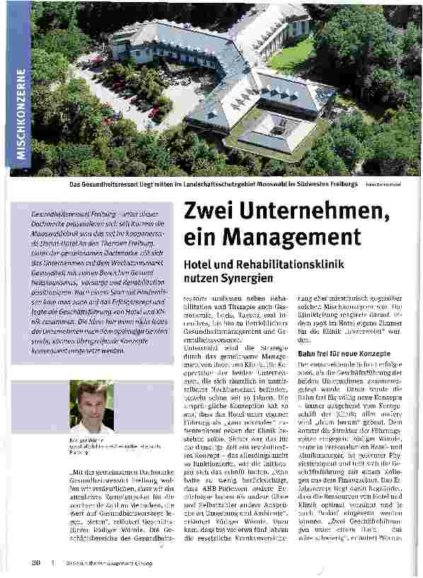 Vorschauseite 1: Zwei Unternehmen, ein Management