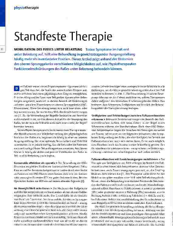 Vorschauseite 1: Standfeste Therapie