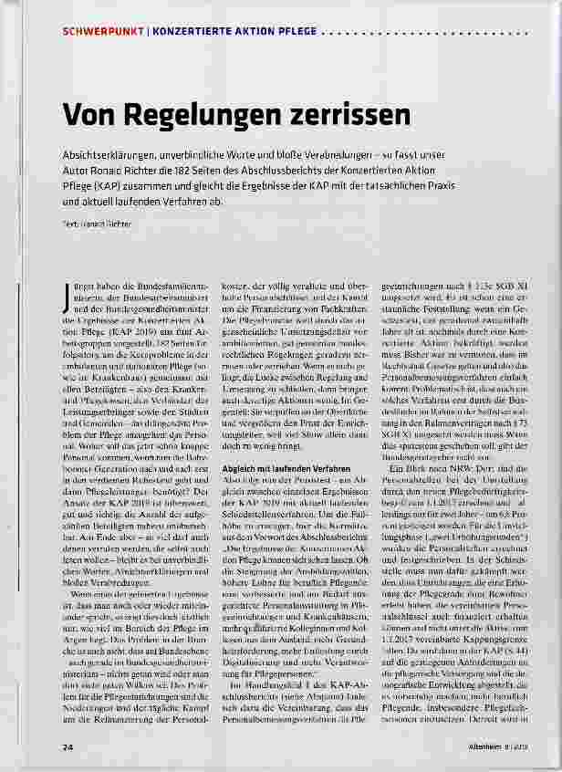 Vorschauseite 1: Von Regelungen zerrissen