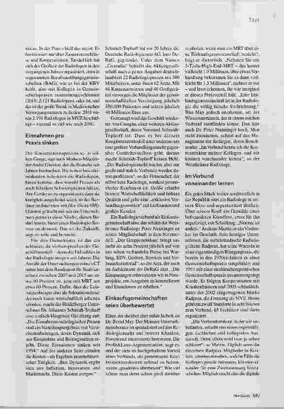 Vorschauseite 2: Radiologiemarkt im Umbruch Volle Konzentration
