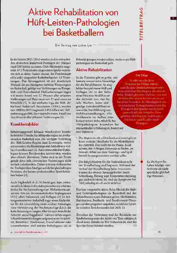 Vorschauseite 2: Aktive Rehabilitation von Hüft-Leisten-Pathologien bei Basketballern