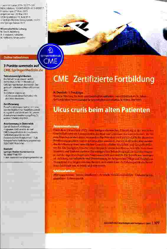 Vorschauseite 1: Ulcus cruris beim alten Patienten