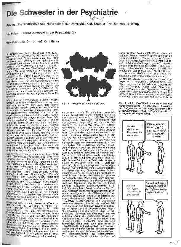 Vorschauseite 1: Die Schwester in der Psychiatrie 16. Folge: Testpsychologie in der Psychiatrie (II)