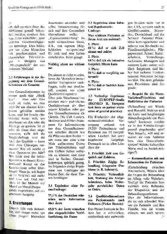Vorschauseite 3: Der Patient - das unbekannte Wesen? ! Oder: Was wollen Patient(inn)en wirklich?