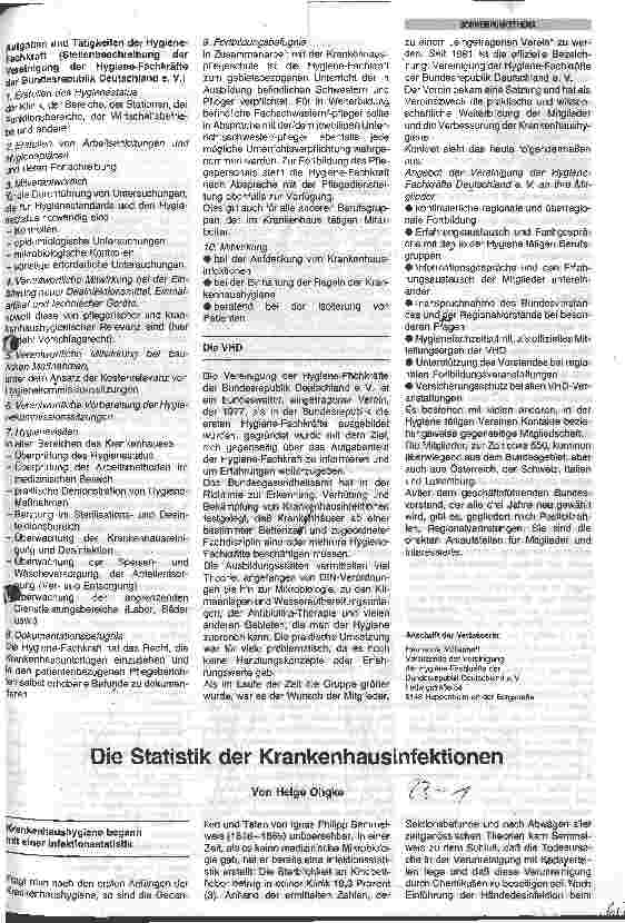 Vorschauseite 1: Die Statistik der Krankenhausinfektionen