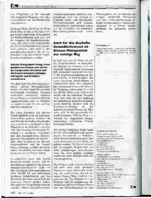 Vorschauseite 4: Disease Management Für die Schweiz ein Schritt in die richtige Richtung