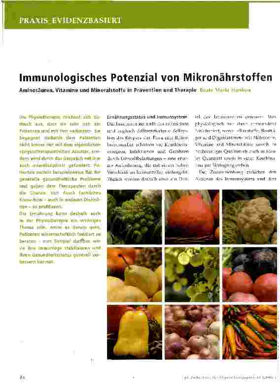 Vorschauseite 1: Immunologisches Potenzial von Mikronährstoffen