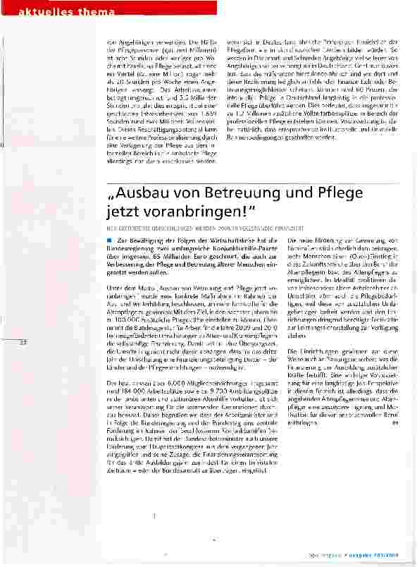Vorschauseite 3: Pflegemarkt - Boom trotz Krise
