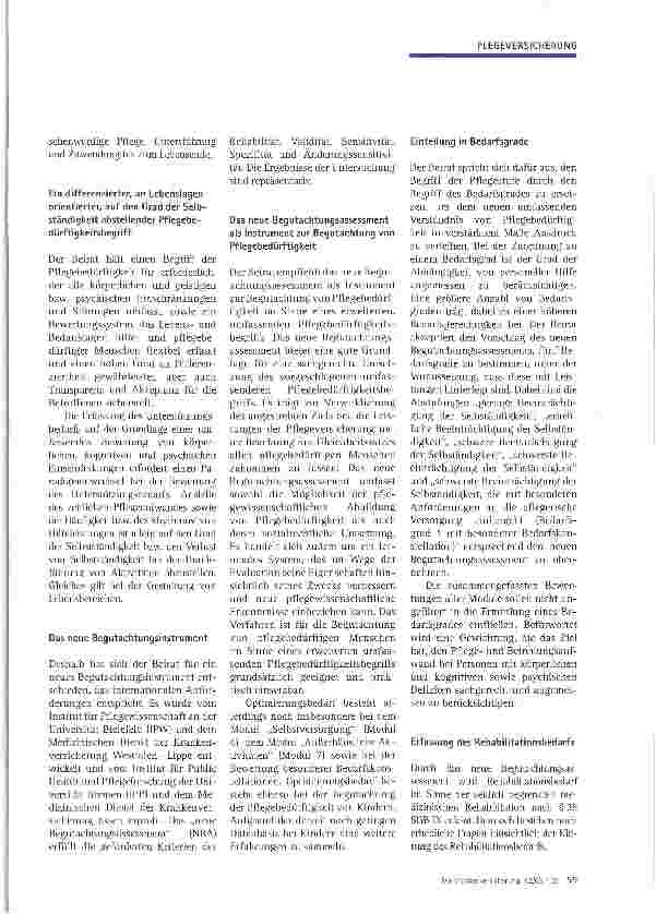 Vorschauseite 2: Dokumentation des Berichts des Beirats zur Überprüfung des Pflegebedürftigkeitsbegriffs