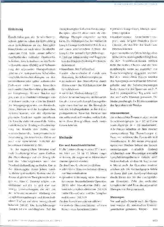 Vorschauseite 2: Einfluss der manuellen Lymphdrainage auf die Schulterbeweglichkeit nach Brustkrebsoperation