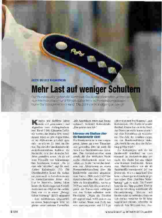 Vorschauseite 1: Mehr Last auf weniger Schultern