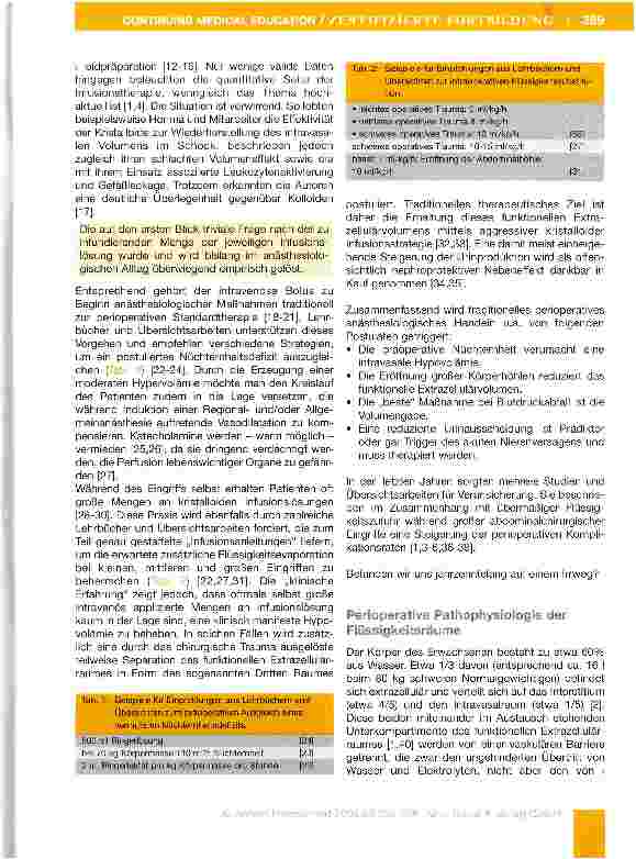 Vorschauseite 2: Mythen und Fakten der perioperativen Infusionstherapie