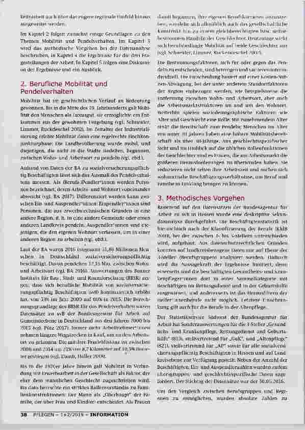 Vorschauseite 2: BERUFLICHE MOBILITÄT IN DER PFLEGE DAS PENDELVERHALTEN VON PFLEGEKRÄFTEN IN HESSEN