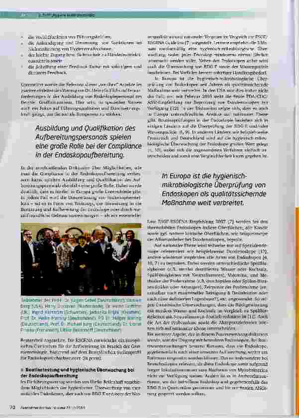Vorschauseite 3: Zweites Europäisches Hygiene-Experten Forum „Hygiene in der Endoskopie in Hamburg