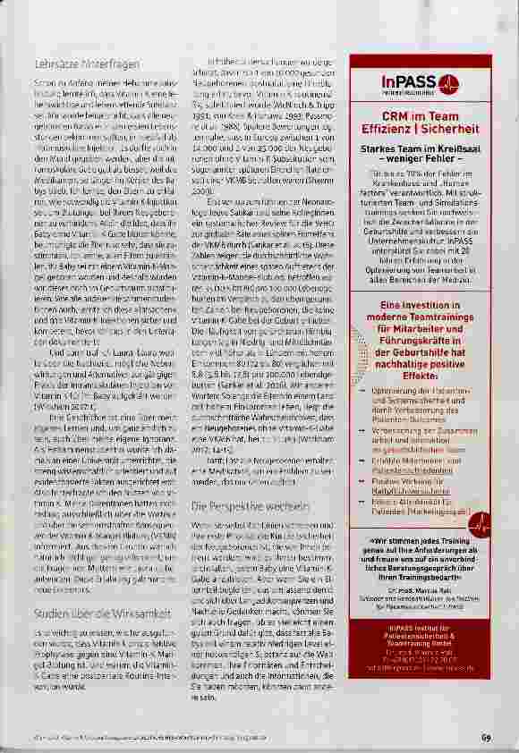 Vorschauseite 2: Vitamin K für jedes Neugeborene?