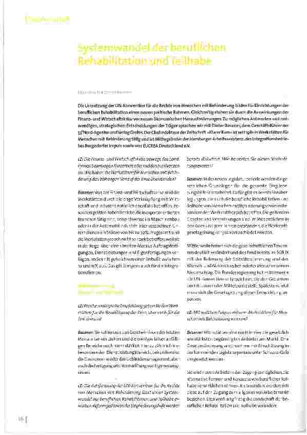 Vorschauseite 1: Interview mit Dieter Basener