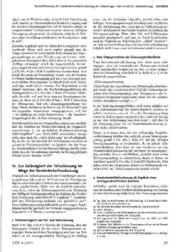 Vorschauseite 3: Die Sonderbedarfsteilzulassung als notwendiges Instrument der Sicherstellung