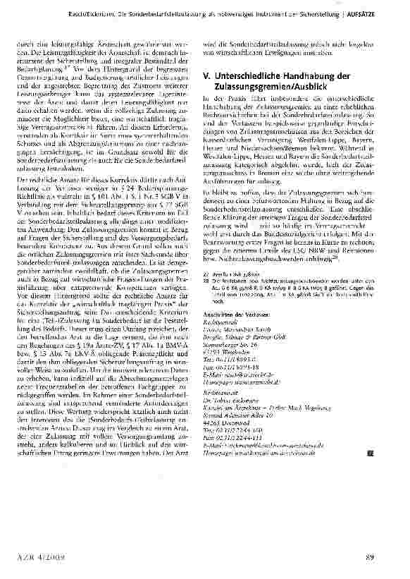 Vorschauseite 5: Die Sonderbedarfsteilzulassung als notwendiges Instrument der Sicherstellung
