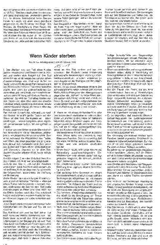 Vorschauseite 1: Wenn Kinder sterben
