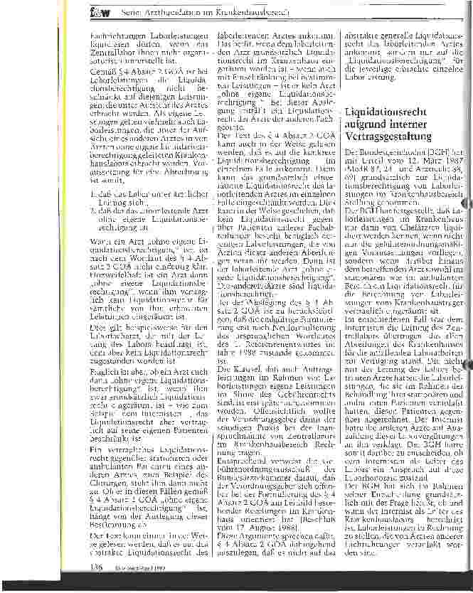 Vorschauseite 2: Liquidationsrecht bei Laborleistungen