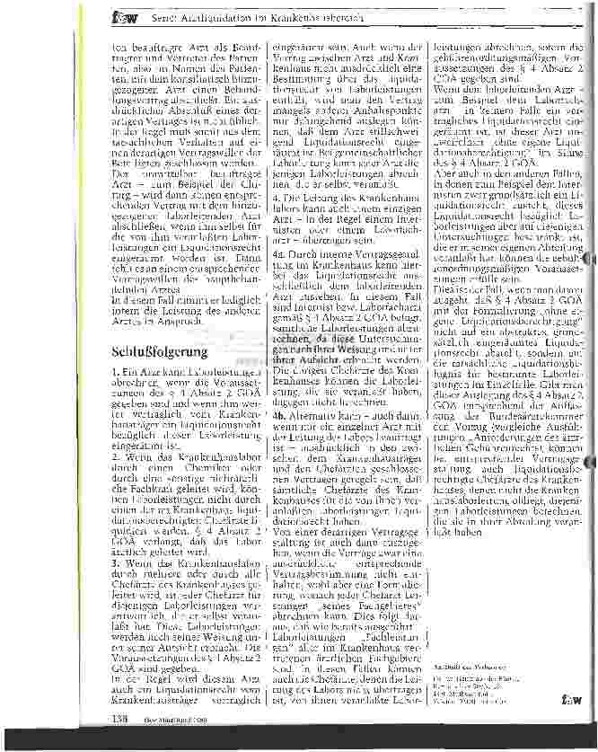 Vorschauseite 4: Liquidationsrecht bei Laborleistungen