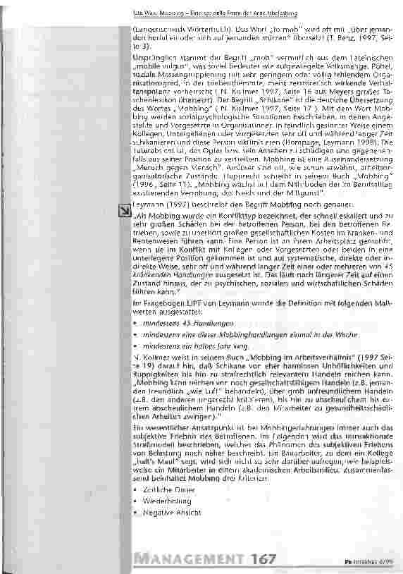 Vorschauseite 4: Mobbing: eine spezielle Form der Arbeitsbelastung