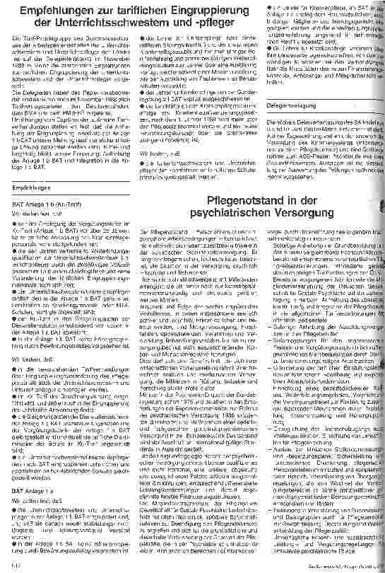 Vorschauseite 1: Empfehlungen zur tariflichen Eingruppierung der Unterrichtsschwestern und pfleger