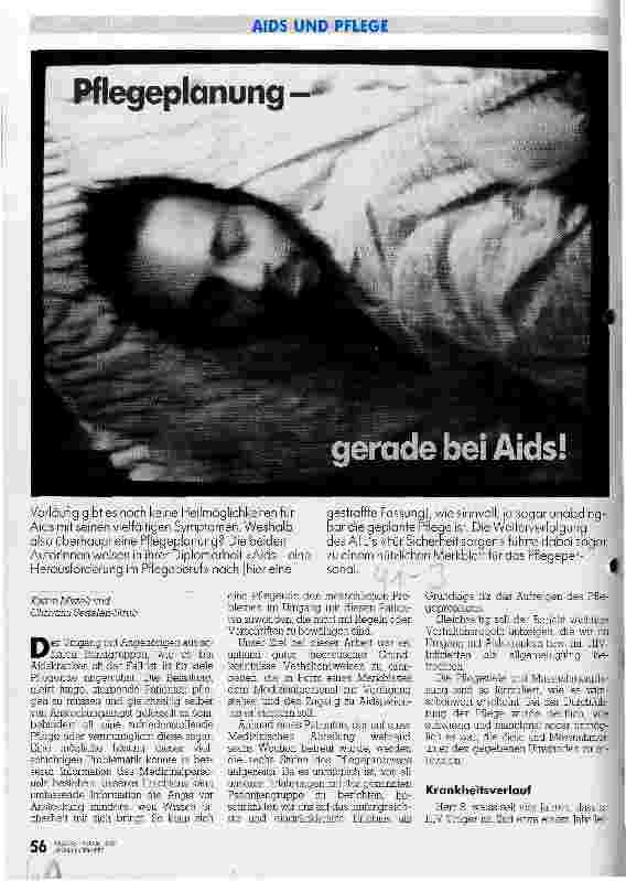 Vorschauseite 1: Pflegeplanung - gerade bei AIDS