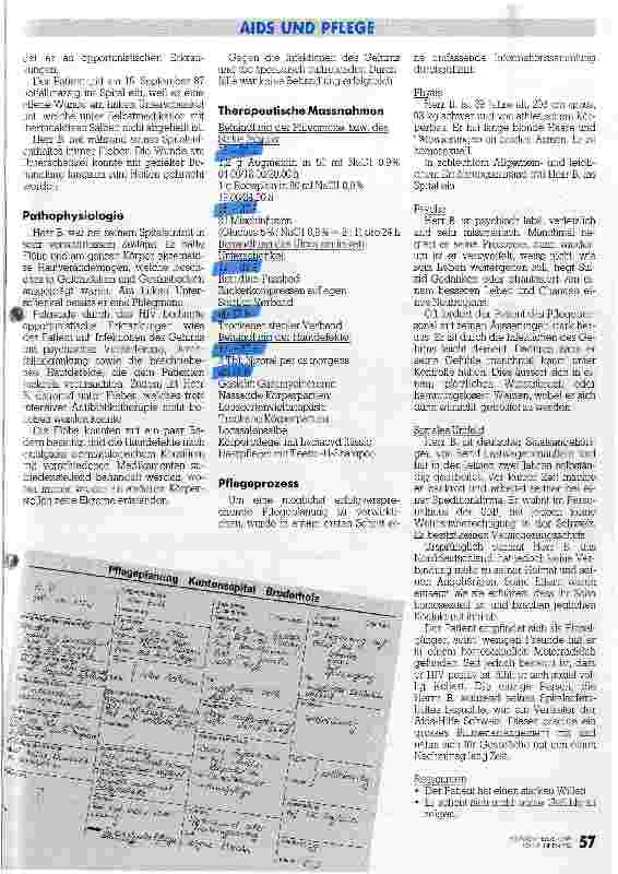 Vorschauseite 2: Pflegeplanung - gerade bei AIDS