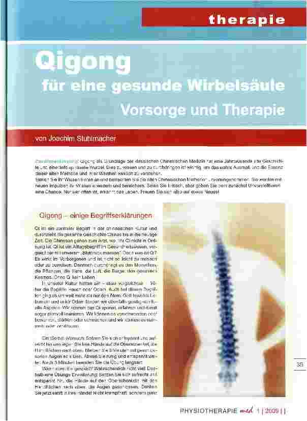 Vorschauseite 1: Qigong für eine gesunde Wirbelsäule Vorsorge und Therapie