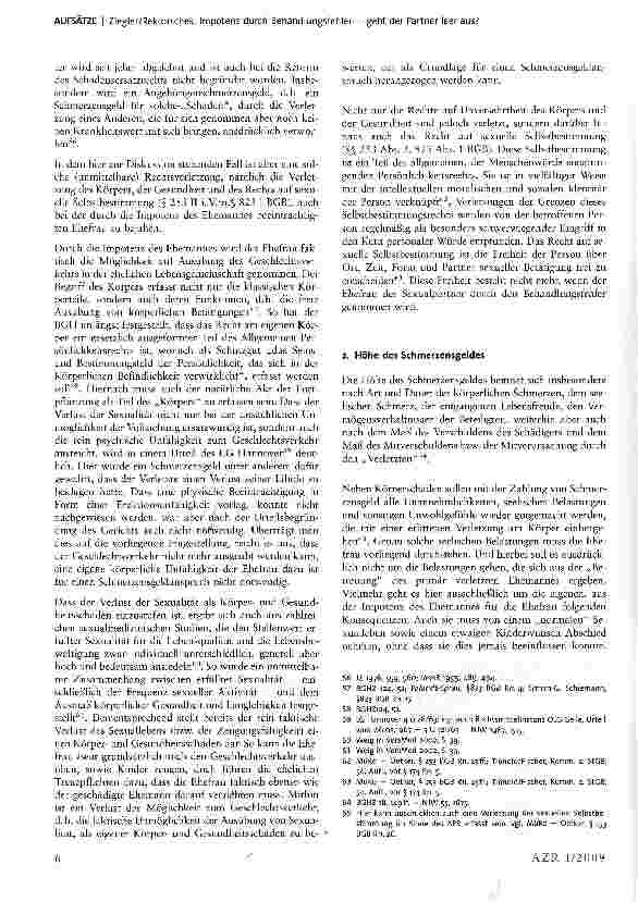 Vorschauseite 6: Impotenz durch Behandlungsfehler geht der Partner leer aus?