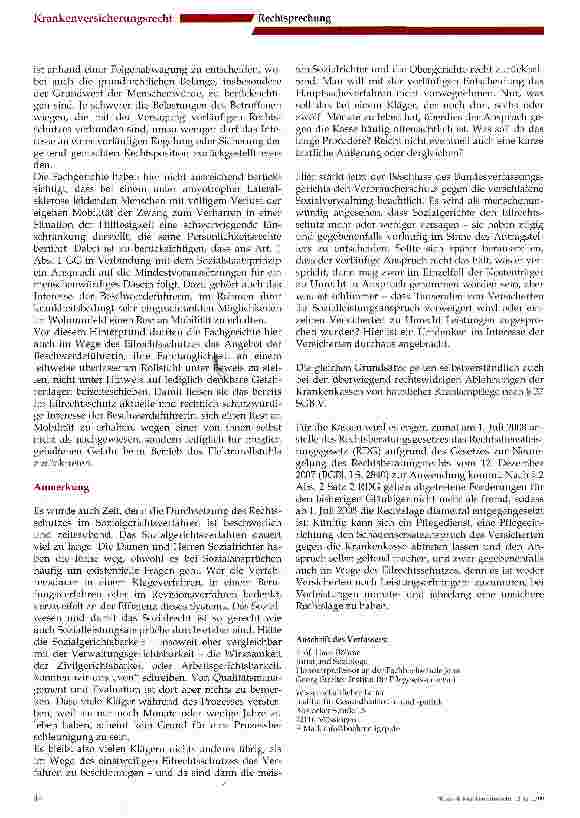 Vorschauseite 2: Erfolgreiche Verfassungsbeschwerde gegen Versagung von Eilrechtsschutz durch Sozialgerichte bei Verweigerung von Hilfsmitteln